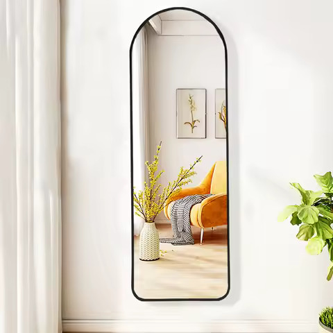Gold arch wall mirror full - wall,